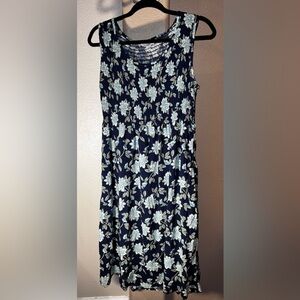 Croft & Barrow Navy Floral Dress large